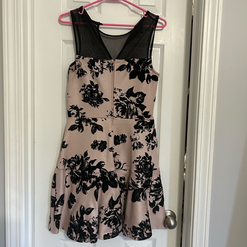 Pink and black homecoming dress